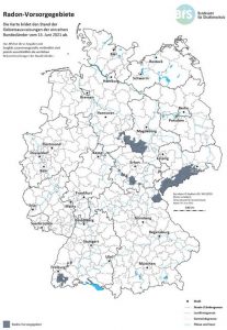 Radonvorsorgegebiete in Deutschland